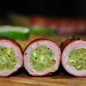 Green beans wrapped in bacon