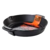 Round cast iron frying pan