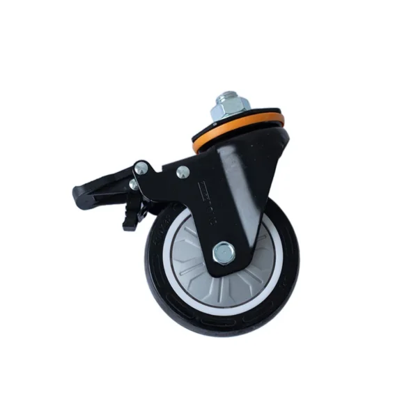 Grill body wheel with lock mechanism